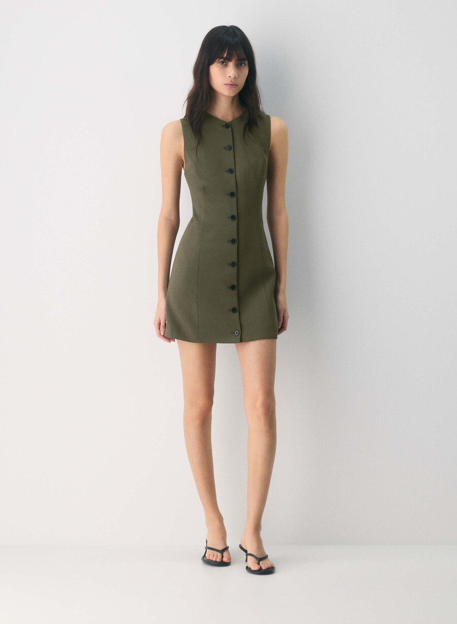 regal dress - crepette dark olive