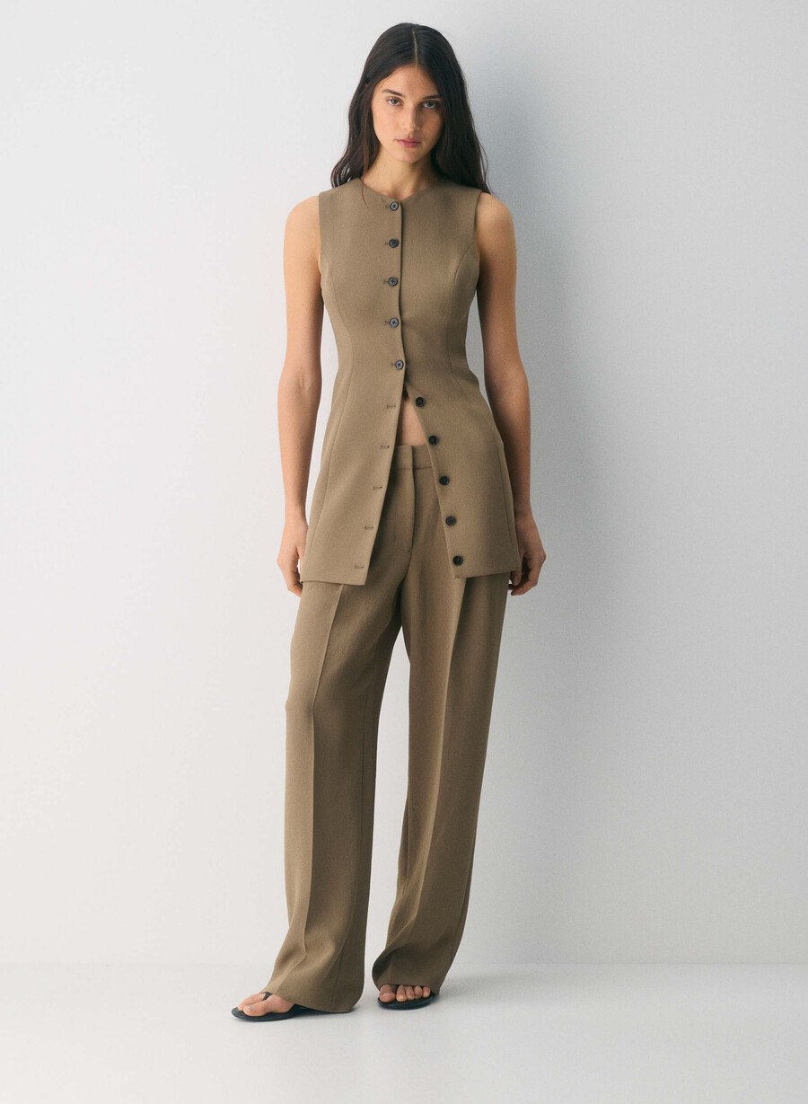 regal dress - crepette folio brown