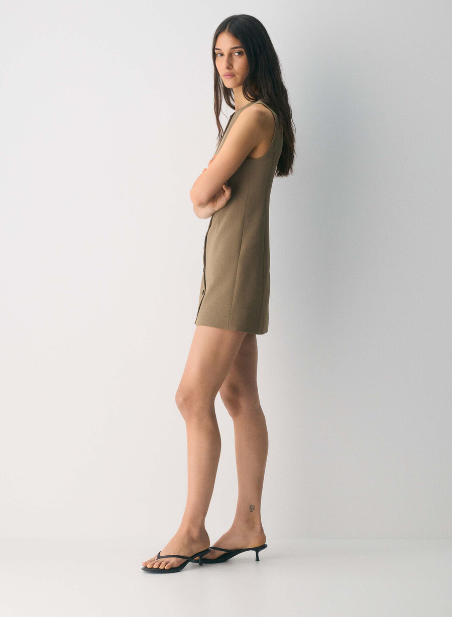 regal dress - crepette folio brown