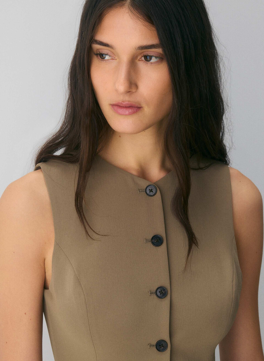 regal dress - crepette folio brown