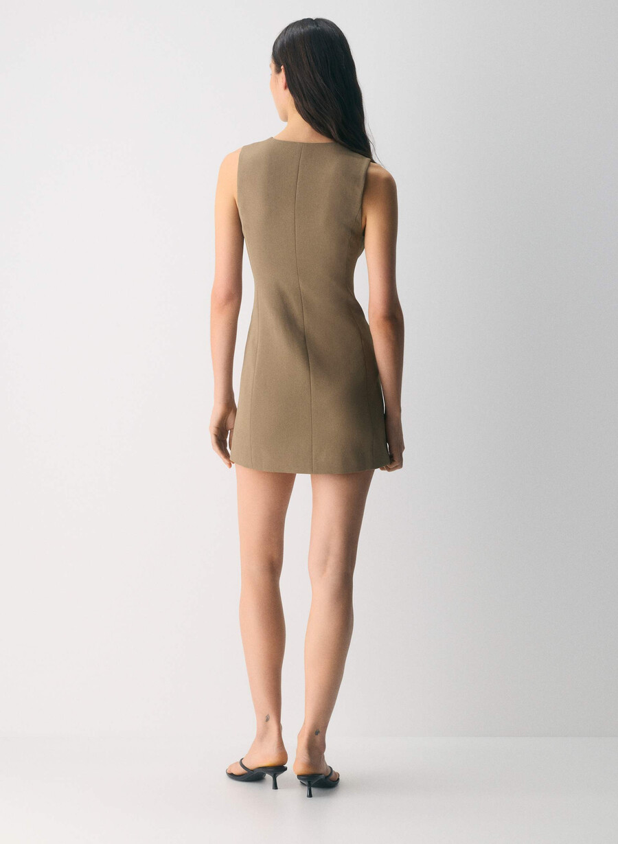 regal dress - crepette folio brown