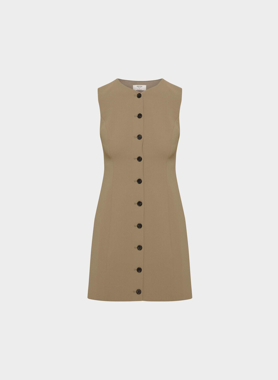 regal dress - crepette folio brown