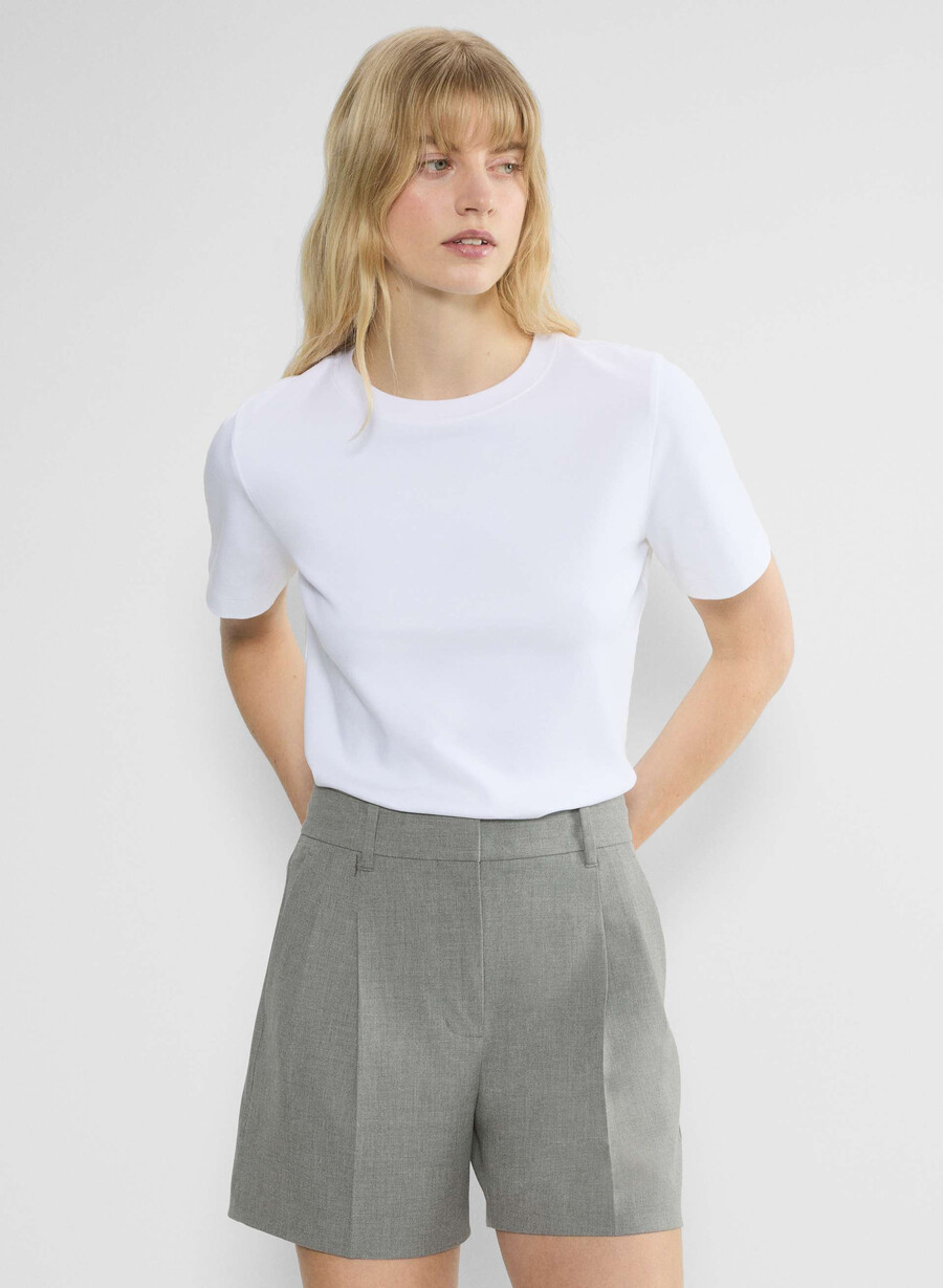 the effortless short mid-thigh - reessential light heather dark grey
