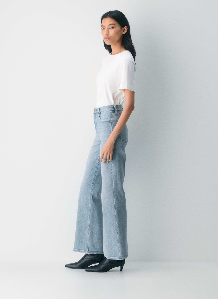 denim forum 90-talets snatched high-made wide jeans 7 yrs bleu taboo