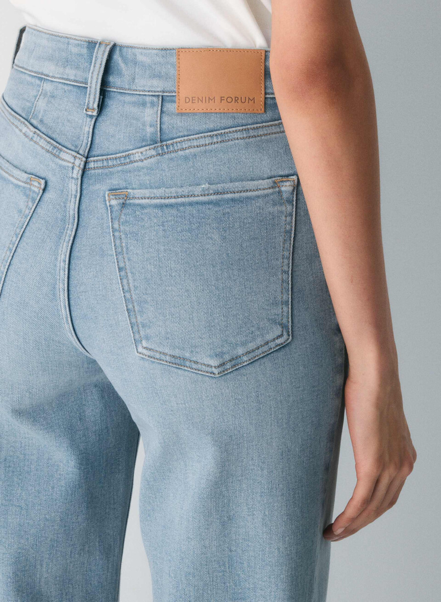denim forum 90-talets snatched high-made wide jeans 7 yrs bleu taboo