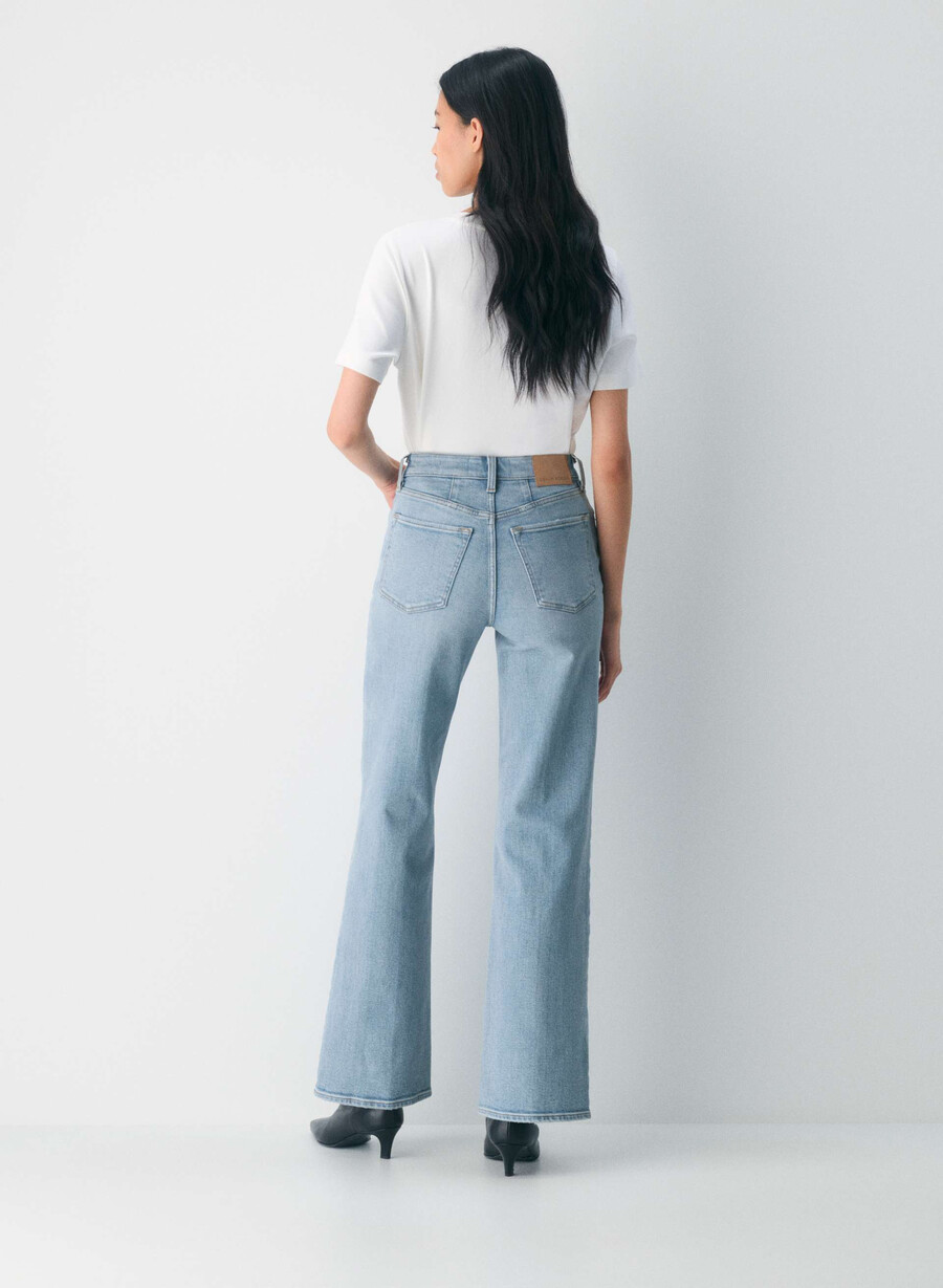 denim forum 90-talets snatched high-made wide jeans 7 yrs bleu taboo