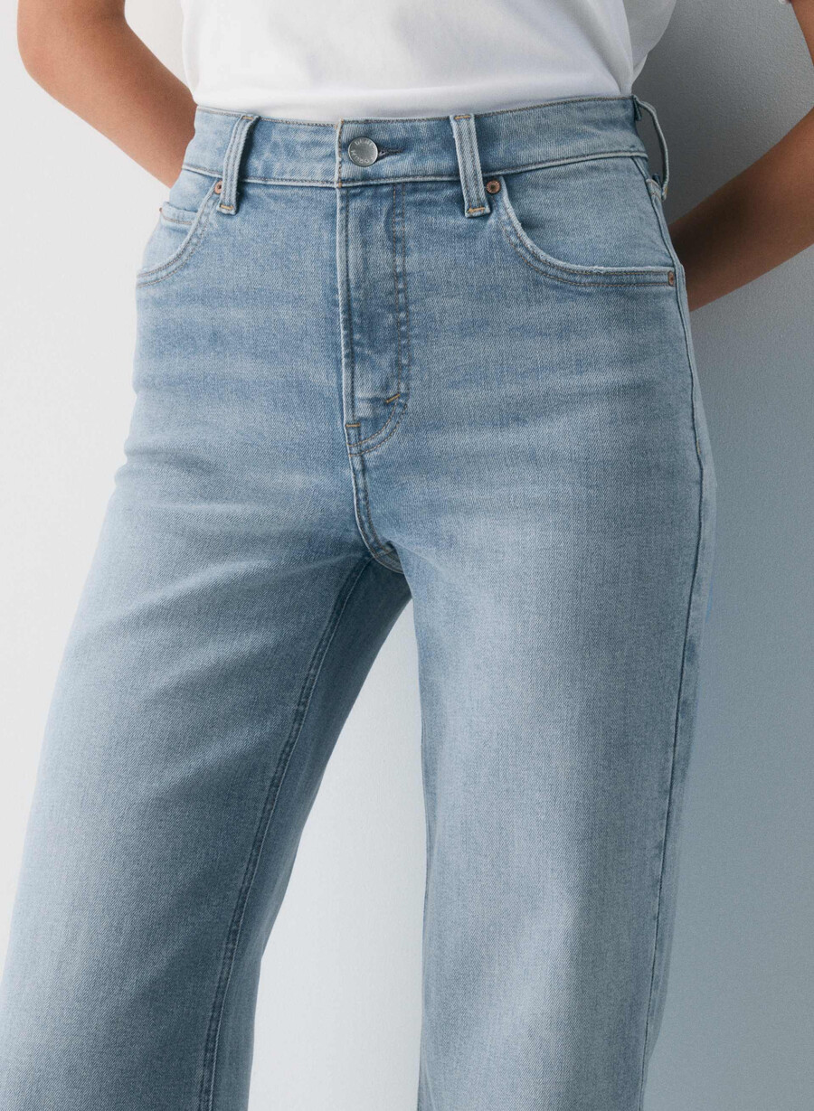 denim forum 90-talets snatched high-made wide jeans 7 yrs bleu taboo