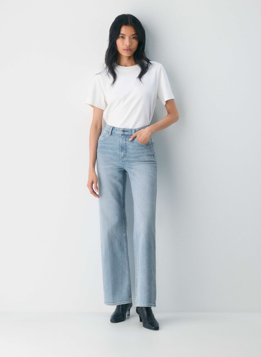 denim forum 90-talets snatched high-made wide jeans 7 yrs bleu taboo
