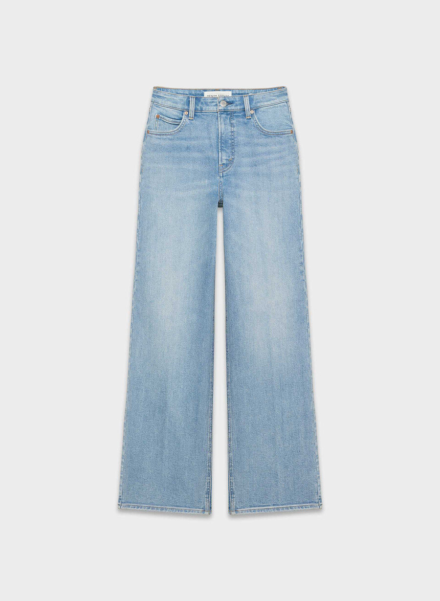 denim forum 90-talets snatched high-made wide jeans 7 yrs bleu taboo