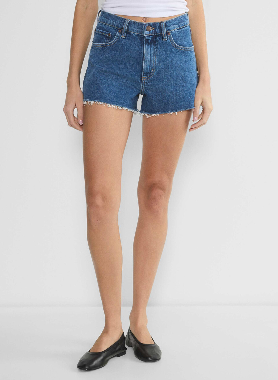 denim forum jodie höghöjds mini jeansshorts no-stress medium blÅ