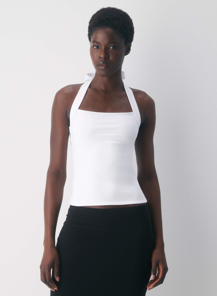 original contour optimum halter top ljusvit