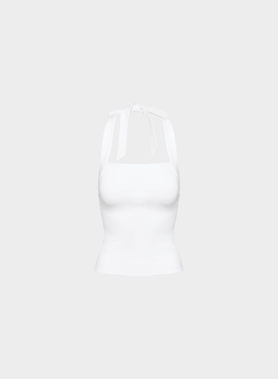 original contour optimum halter top ljusvit