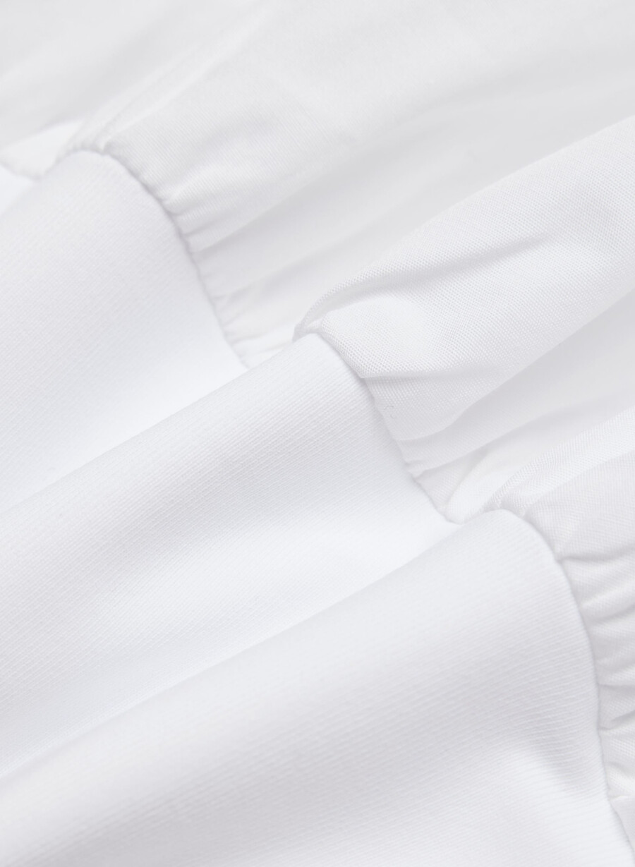 segment poplin klänning ljusvit