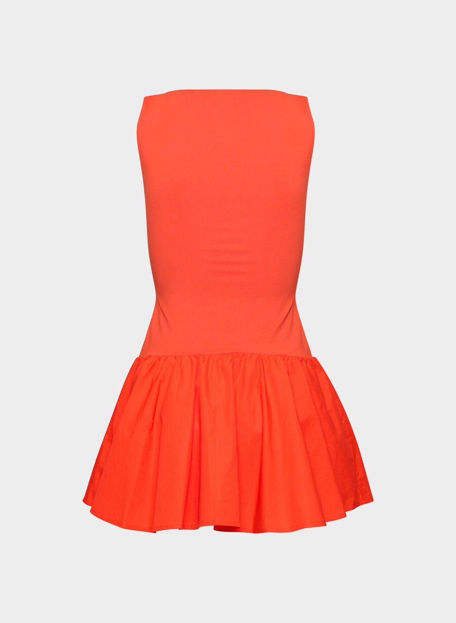 segment poplin klänning poppyrÖd