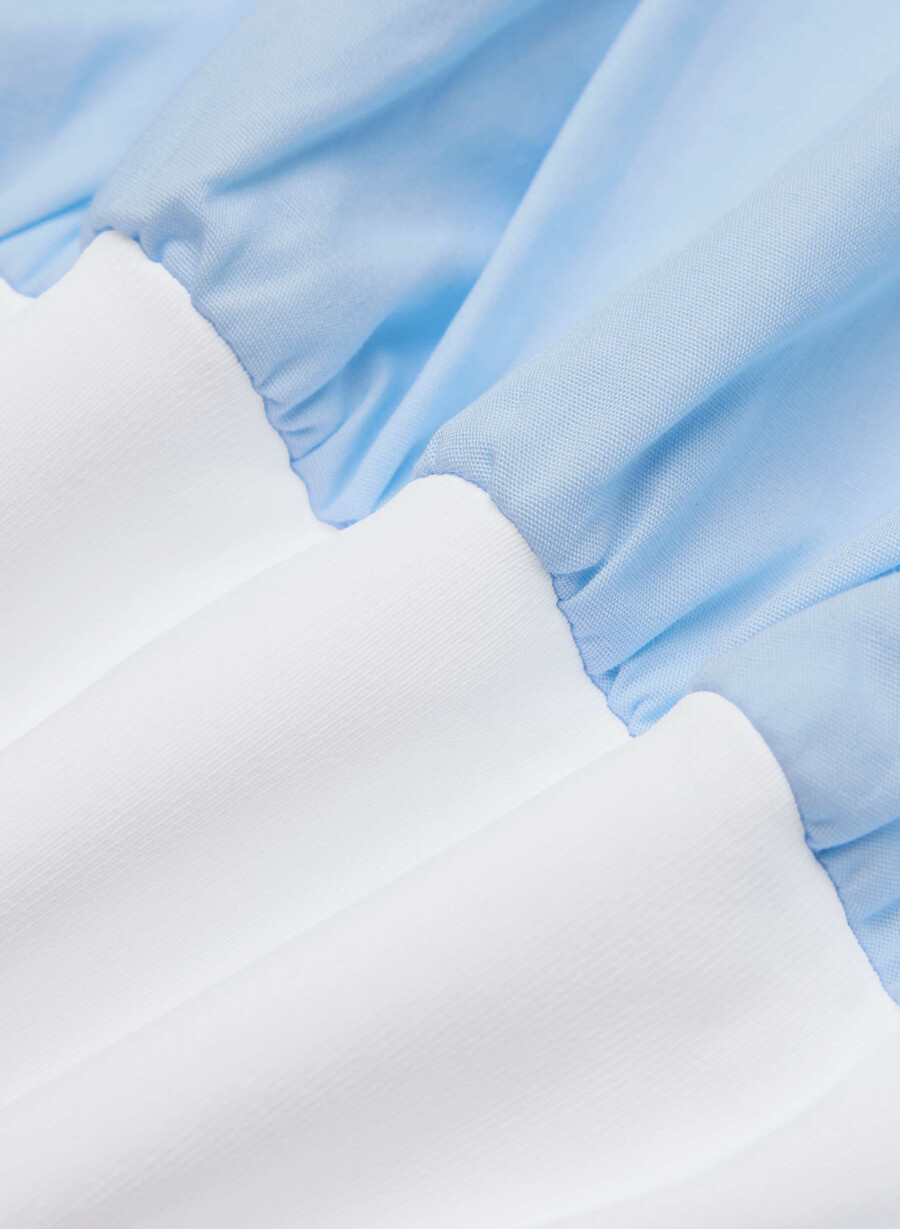 segment poplin klänning skyline blÅ brt vit