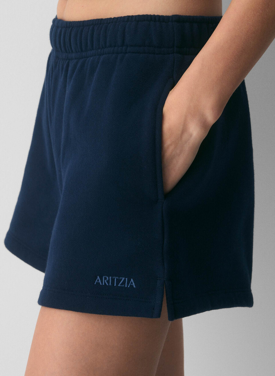 mysiga fleece-shorts med hög midja admiral
