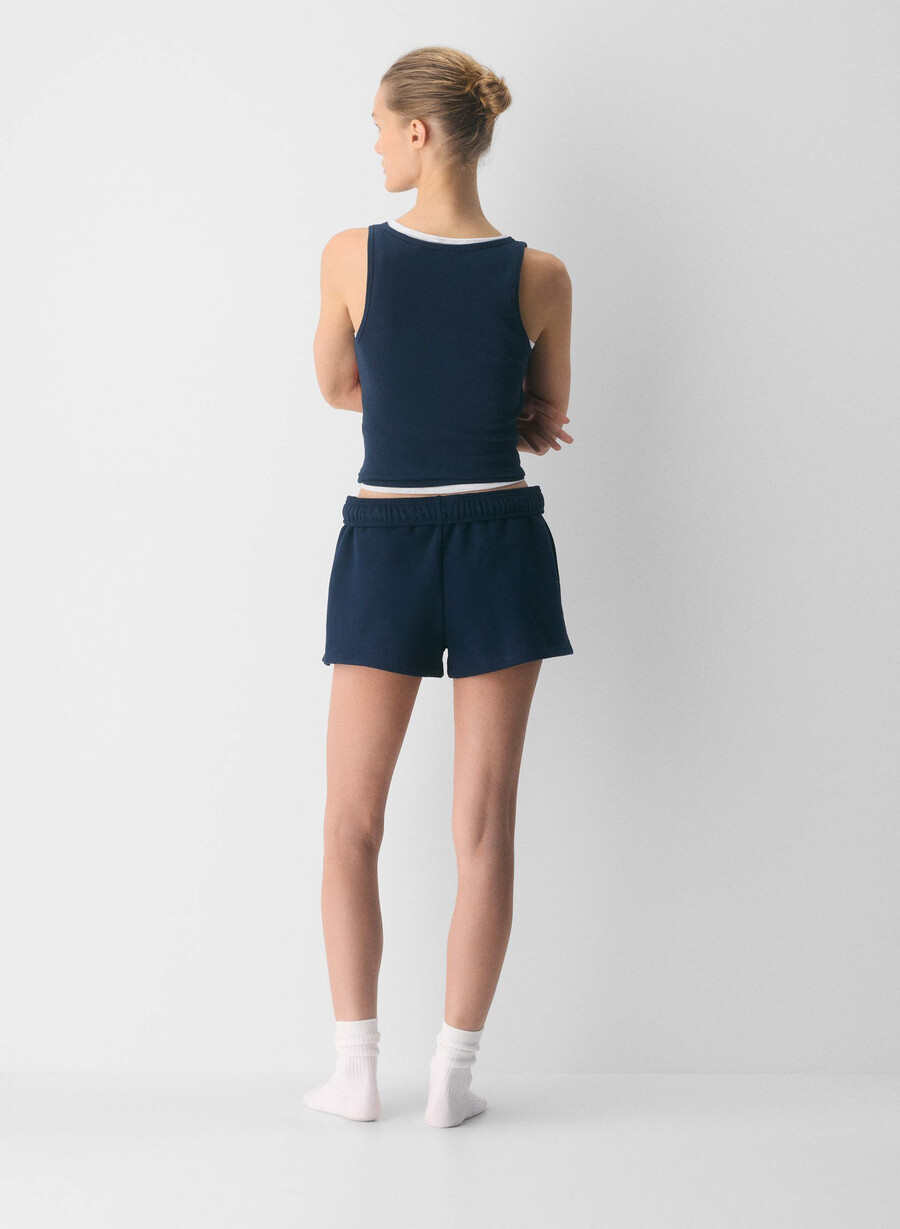 mysiga fleece-shorts med hög midja admiral