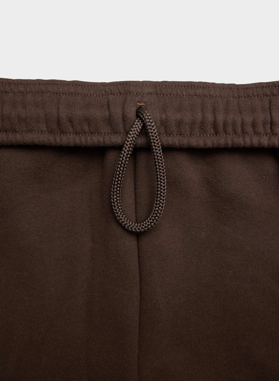 mysiga fleece-shorts i hög midja i mjuk mockabrun