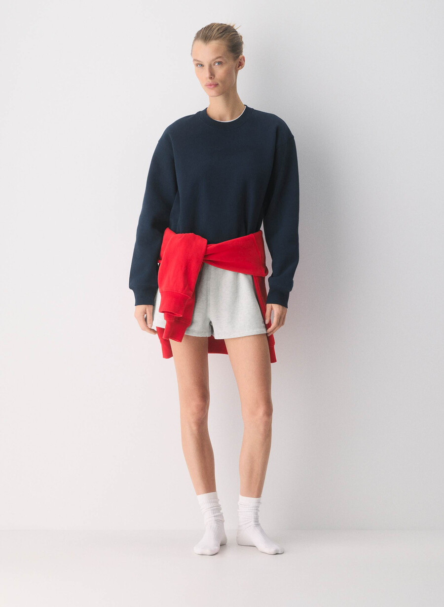 mysiga sweatfleece mega hi-rise mini shorts ljungvita