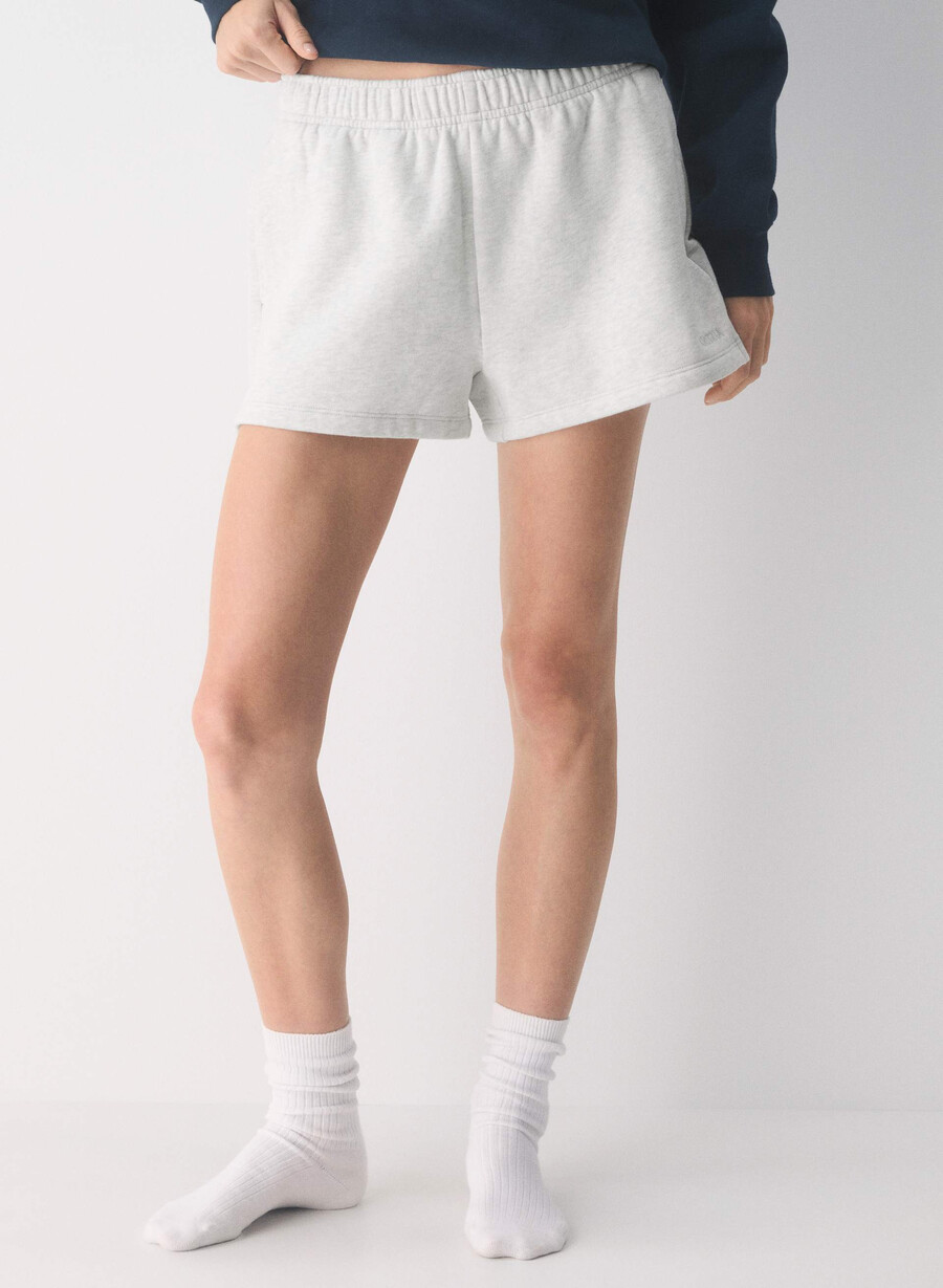 mysiga sweatfleece mega hi-rise mini shorts ljungvita