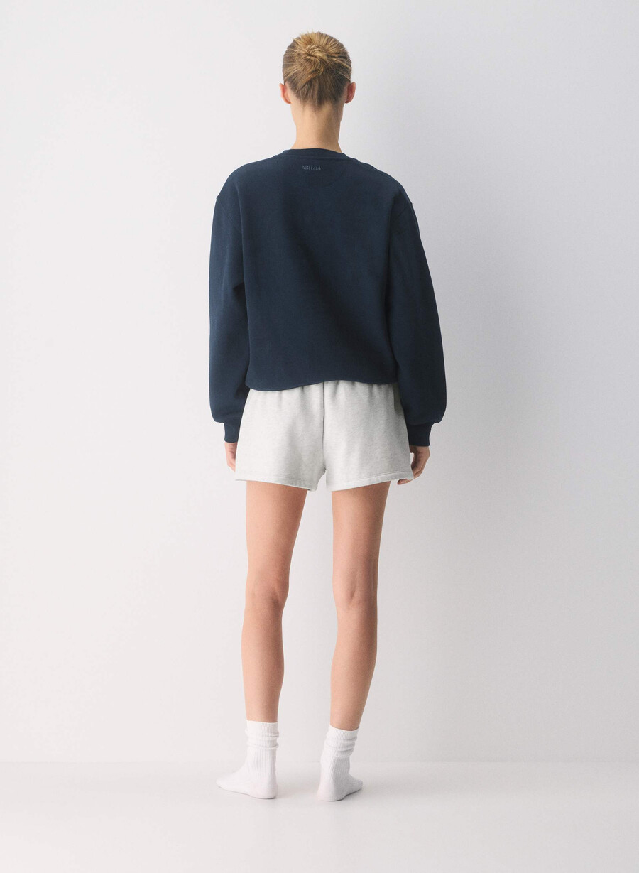 mysiga sweatfleece mega hi-rise mini shorts ljungvita