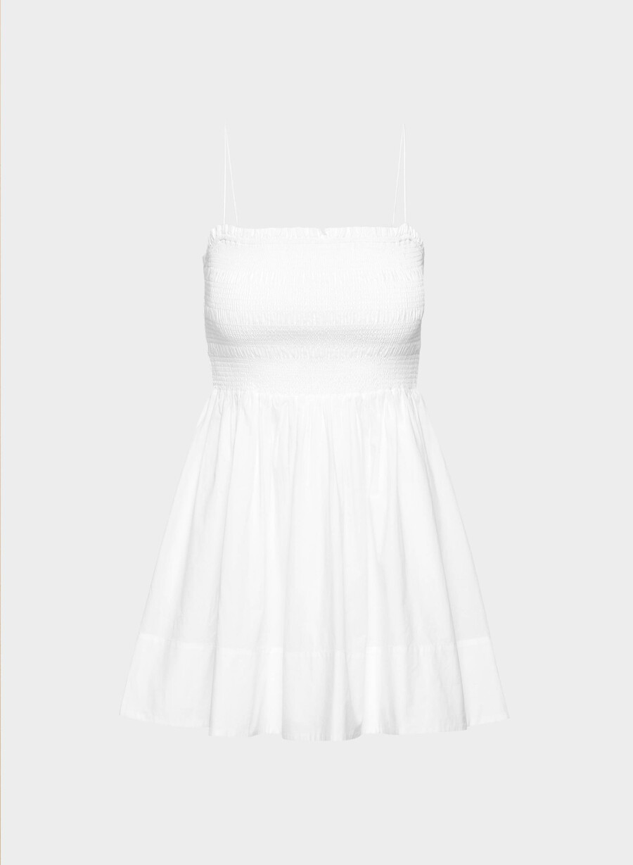 peachy poplin klänning ljusvit