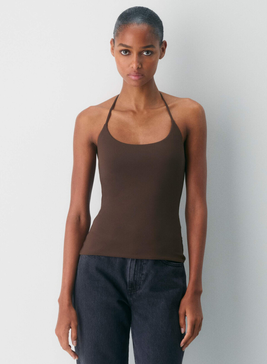 original contour grace halter top rik mocha brun