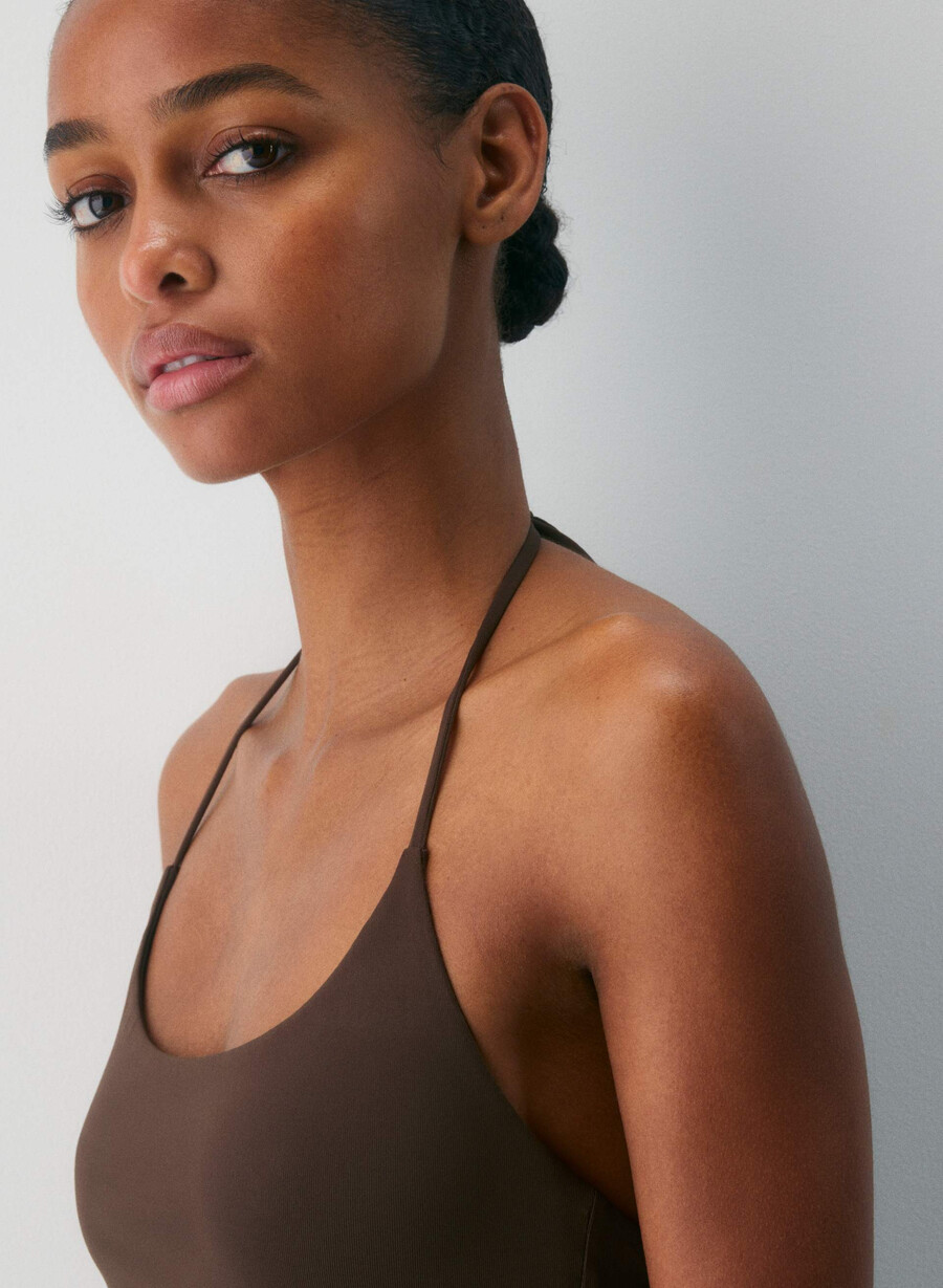 original contour grace halter top rik mocha brun