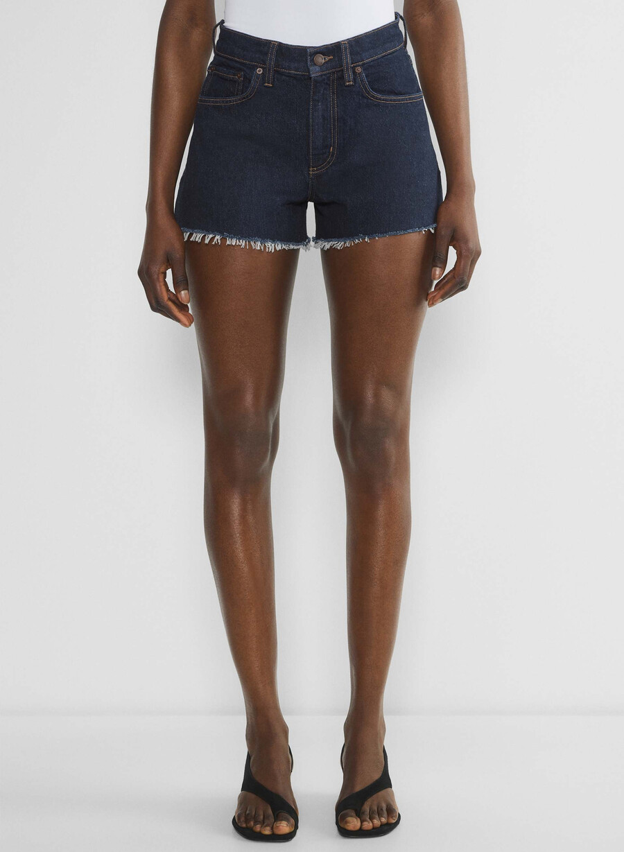 denim forum jodie curve-fit hi-rise mini denimshorts no-stress mÖrkblÅ