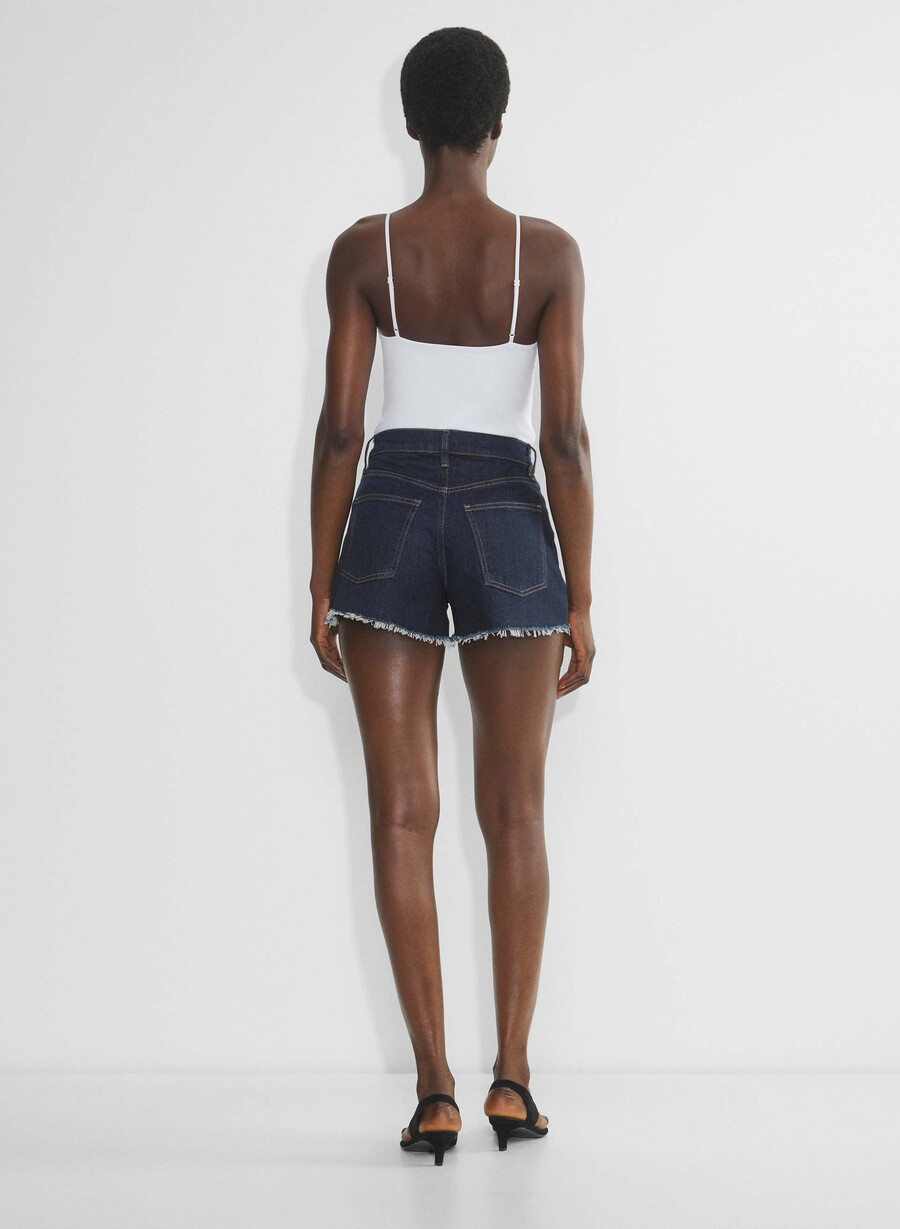 denim forum jodie curve-fit hi-rise mini denimshorts no-stress mÖrkblÅ