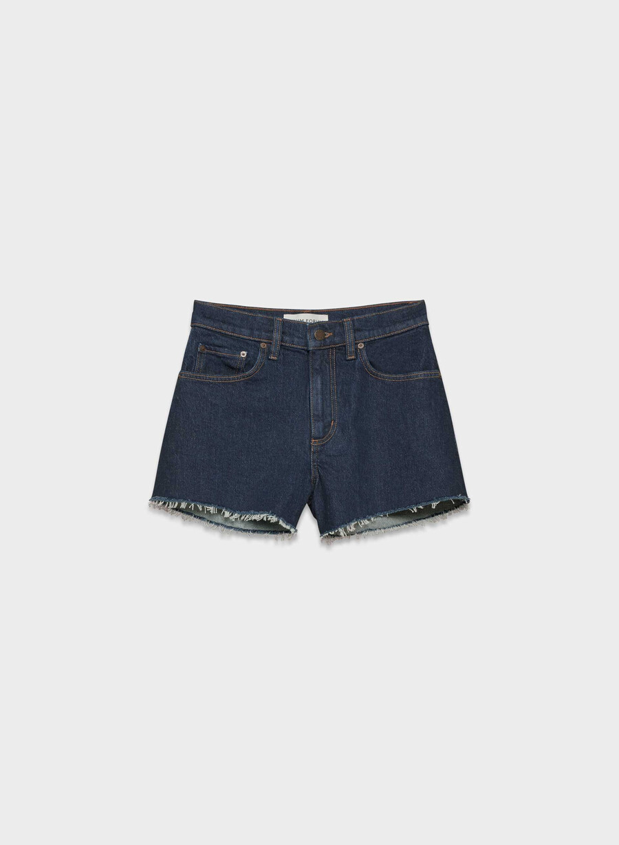 denim forum jodie curve-fit hi-rise mini denimshorts no-stress mÖrkblÅ