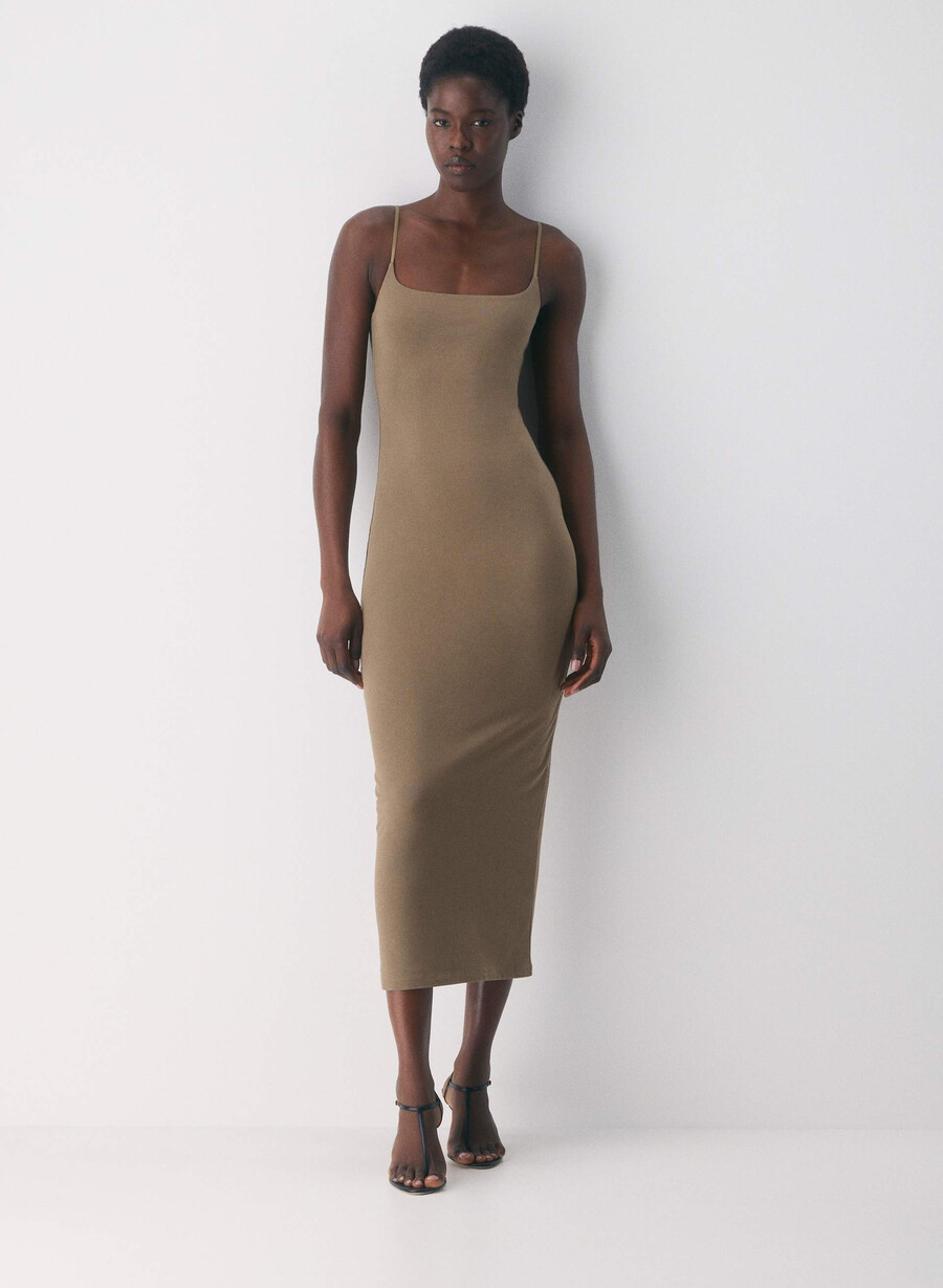 casual contour summon maxi cami klänning folio brun