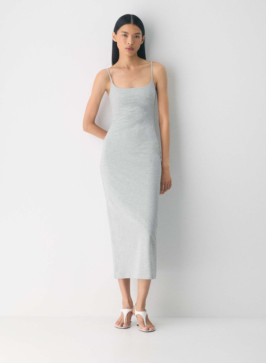 casual contour summon maxi cami klänning ljungfärgad krom