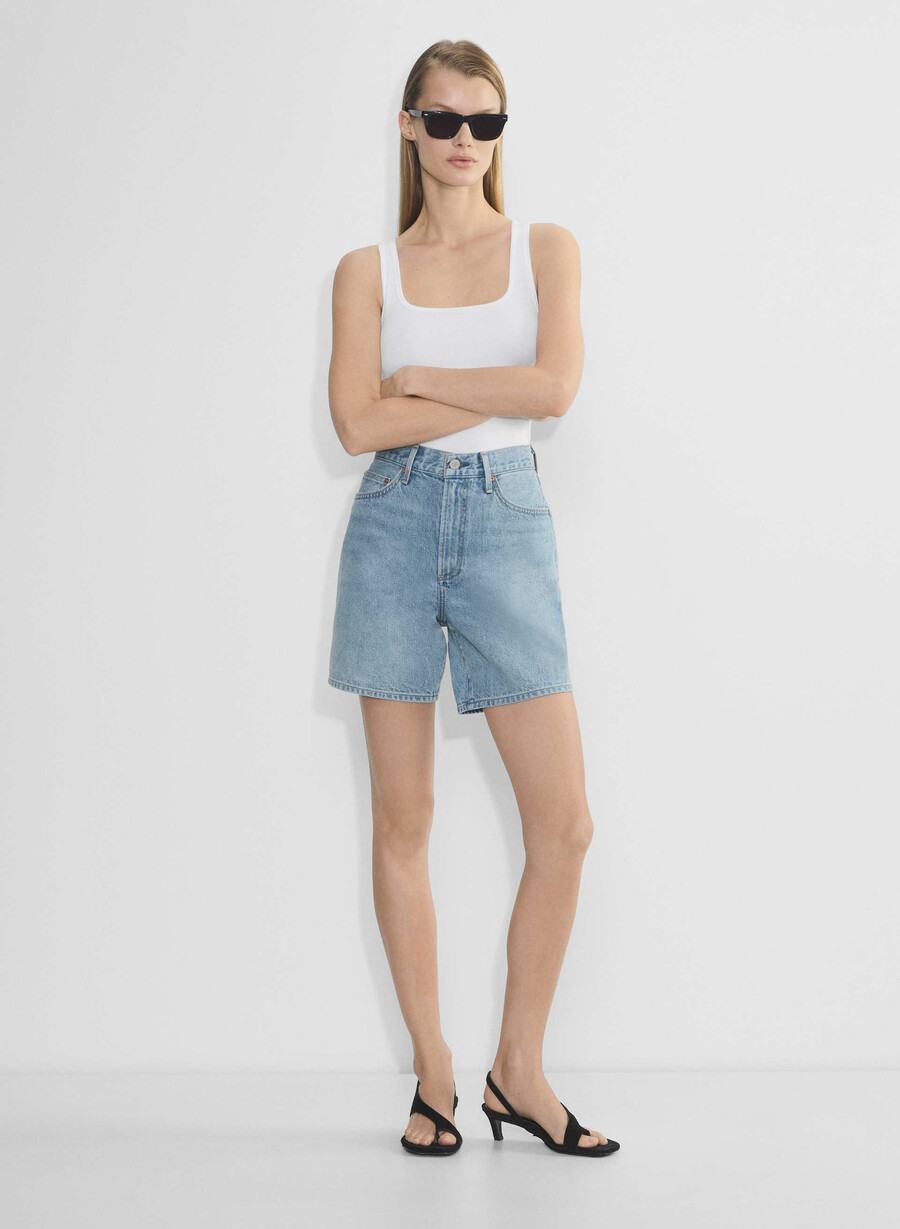 denim forum 90-talets vintage höga midjebyxor i baggy-modell 7 år bleu taboo