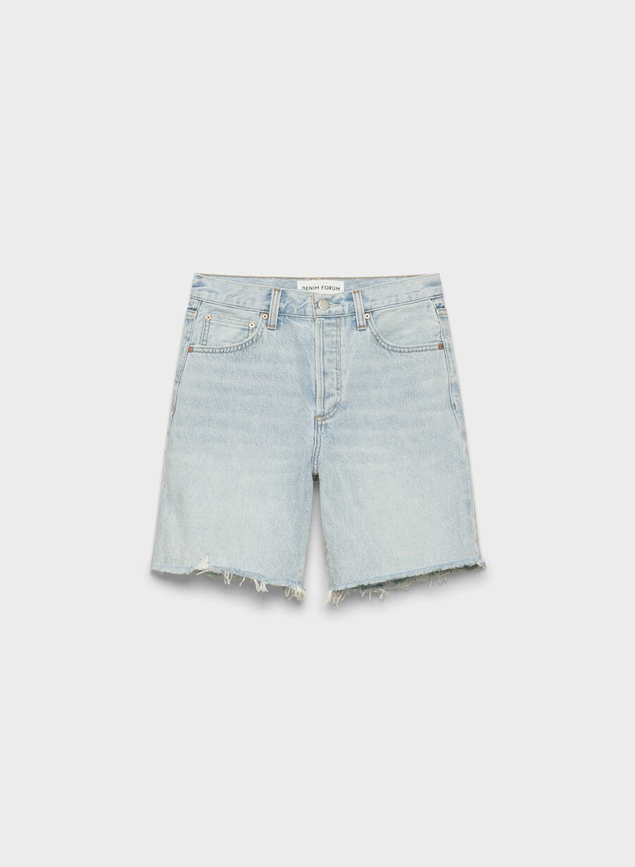 denim forum 90-tals vintage högmidja långa denimshorts 15 år brl thr bleu