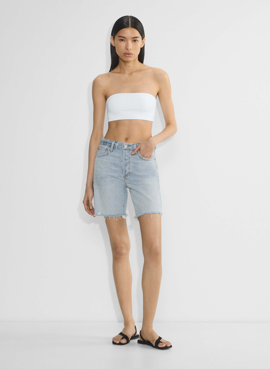 denim forum 90-talets vintage högmidjade långa denimshorts here comes the sn bl