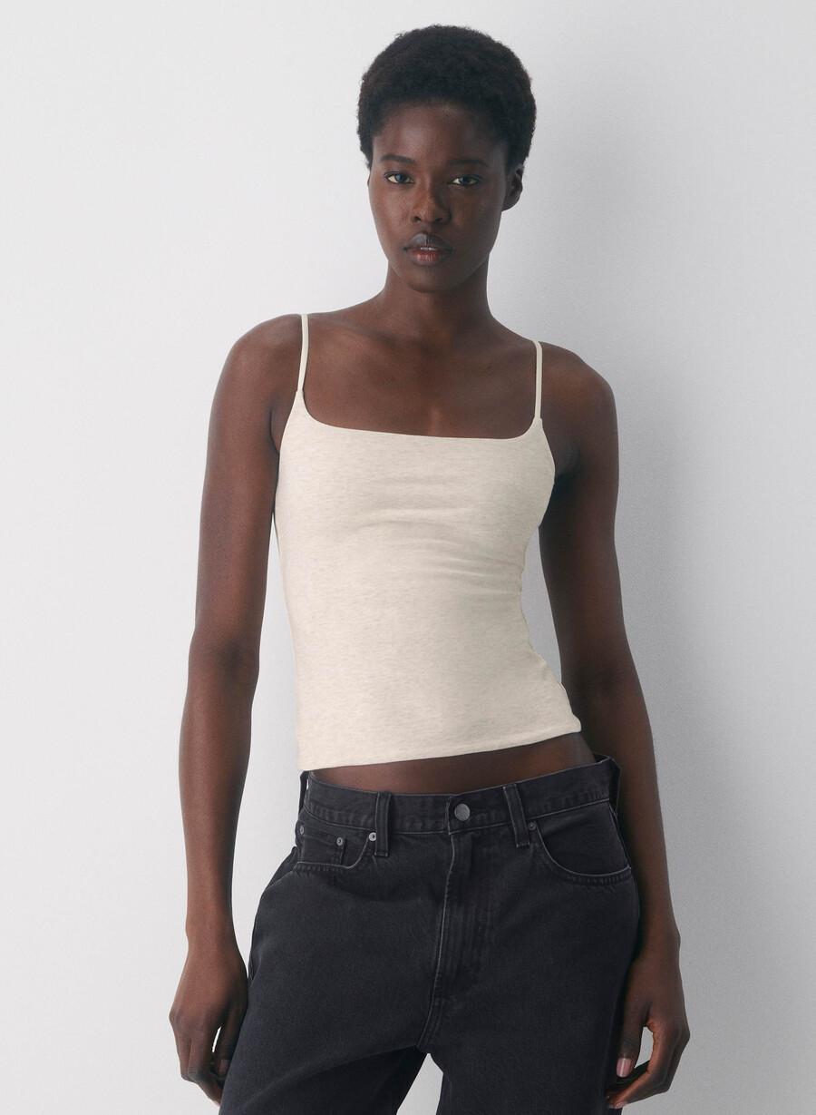 casual contour presence linne i linne med ljusgrå färg heather light oatmea