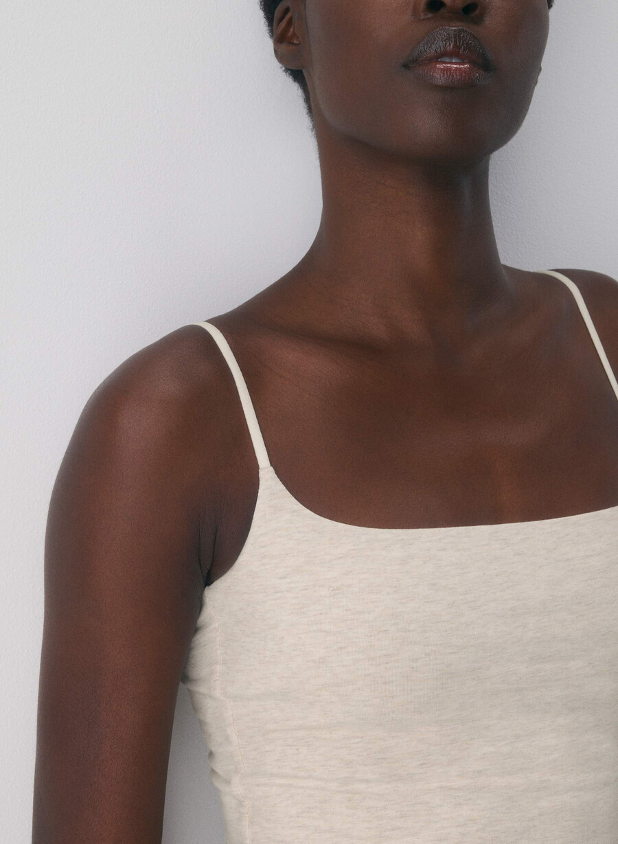casual contour presence linne i linne med ljusgrå färg heather light oatmea