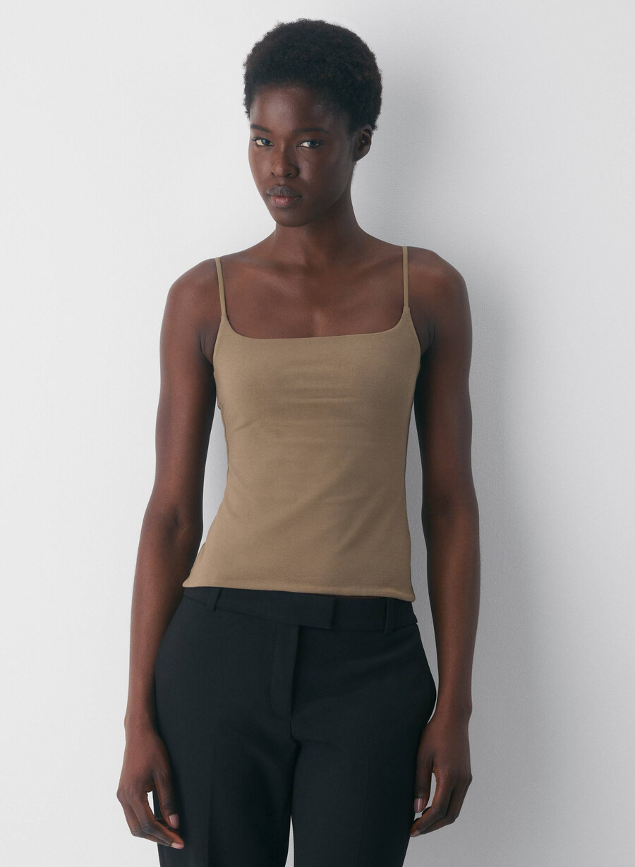 casual contour presence linne med linnemönster folio brun