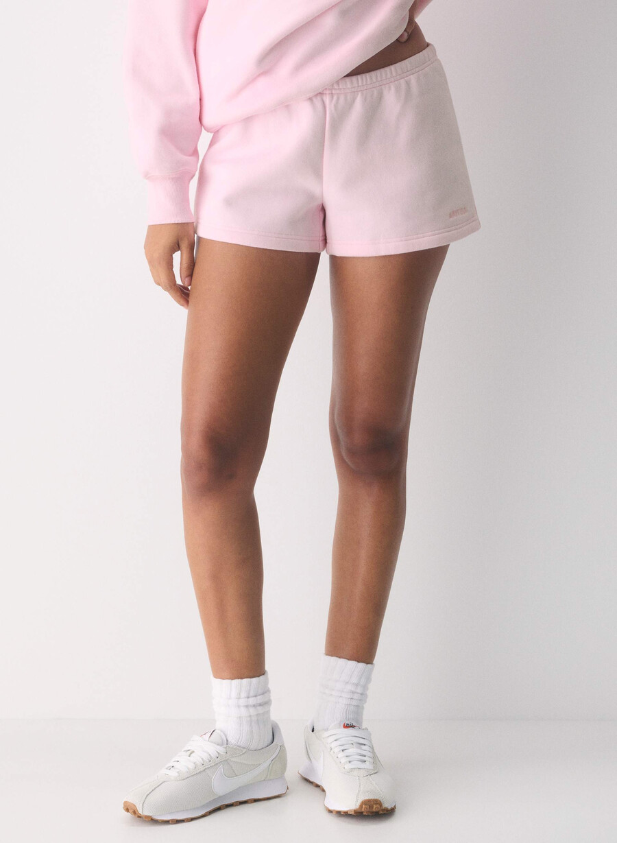 mysiga sweatfleece boyfriend lo-rise mini shorts villa rosa
