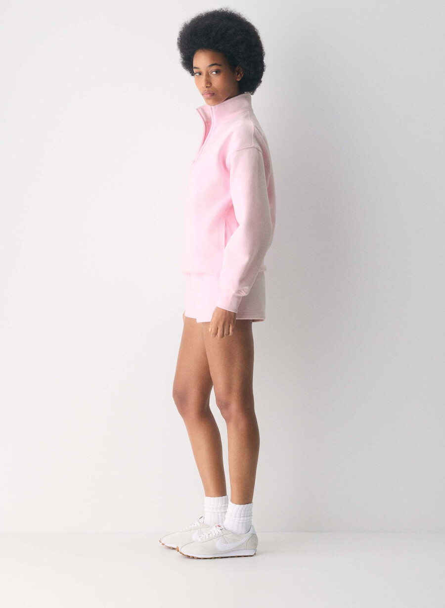 mysiga sweatfleece boyfriend lo-rise mini shorts villa rosa