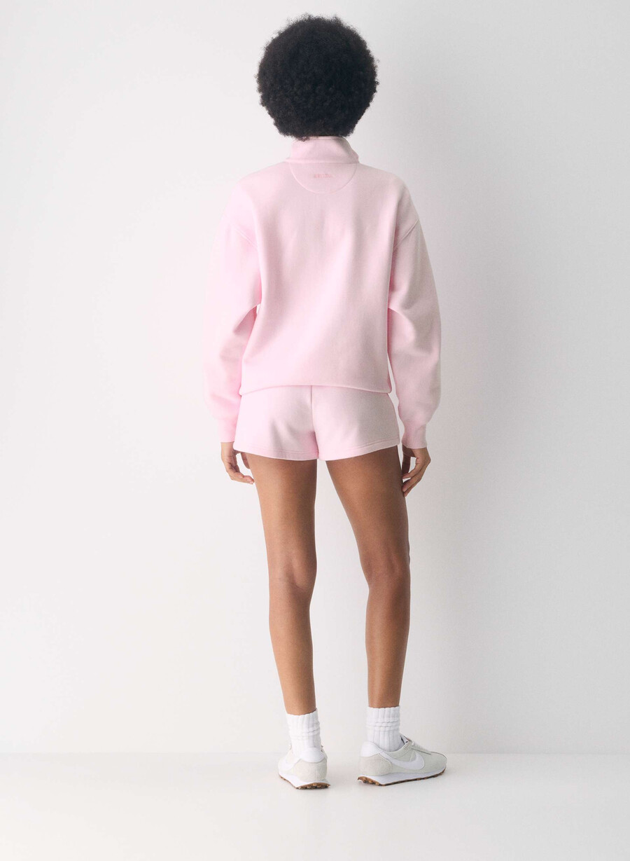 mysiga sweatfleece boyfriend lo-rise mini shorts villa rosa