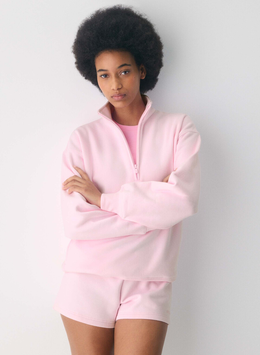 mysiga sweatfleece boyfriend lo-rise mini shorts villa rosa