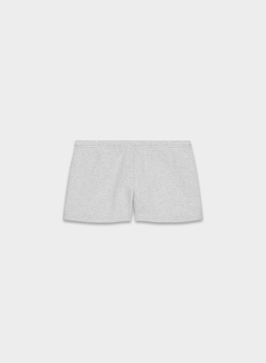 mysiga fleece shorts med låg midja och midja i heather chrome-look