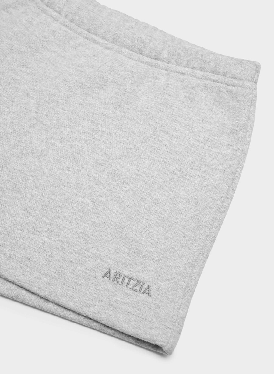 mysiga fleece shorts med låg midja och midja i heather chrome-look