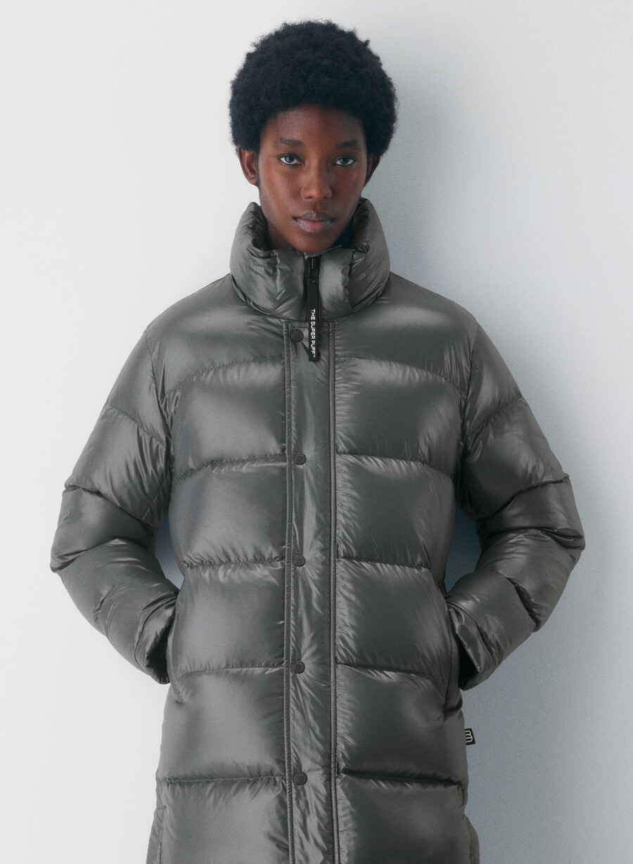 the super puff lång - högblank kolgrÅ