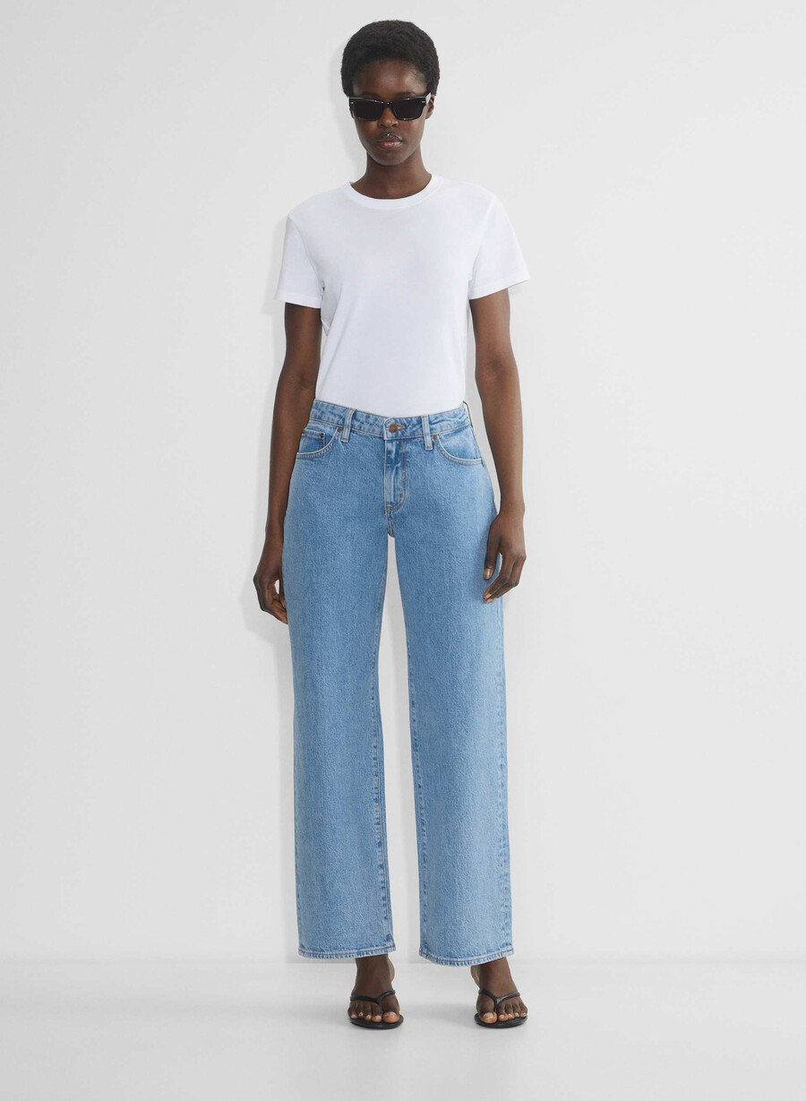 denim forum salma curve-fit super lo-rise baggy jeans no-stress ljusblÅ