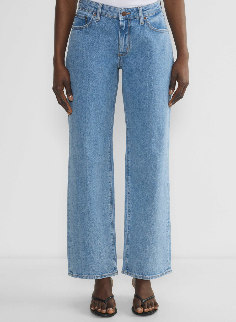 denim forum salma curve-fit super lo-rise baggy jeans no-stress ljusblÅ