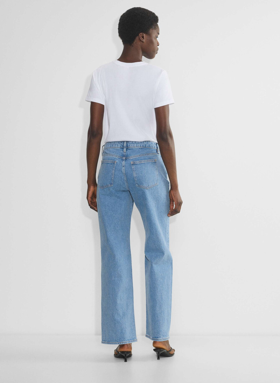 denim forum salma curve-fit super lo-rise baggy jeans no-stress ljusblÅ