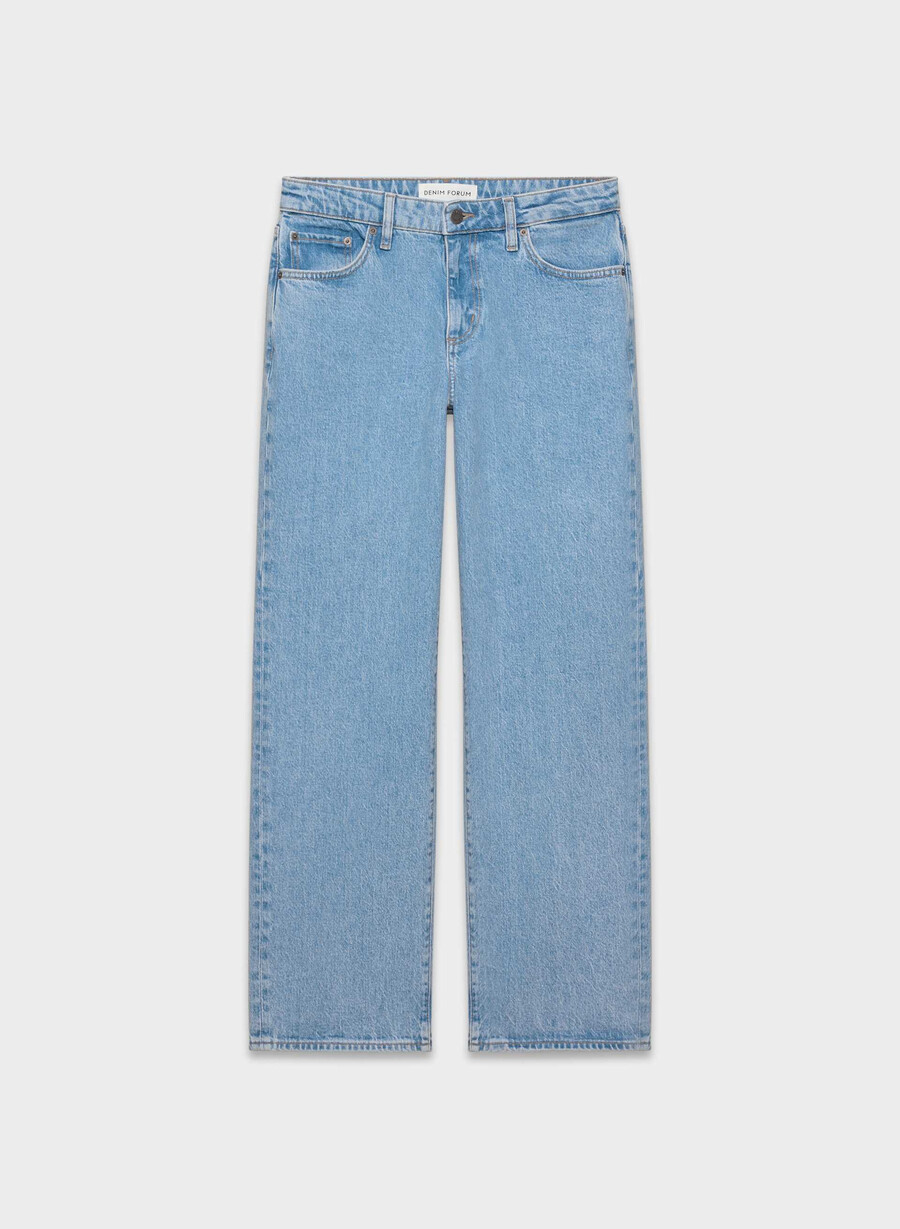 denim forum salma curve-fit super lo-rise baggy jeans no-stress ljusblÅ